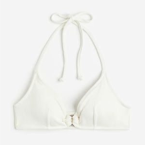 NWT! H&M Padded Halter Swim Top in Ivory - 10